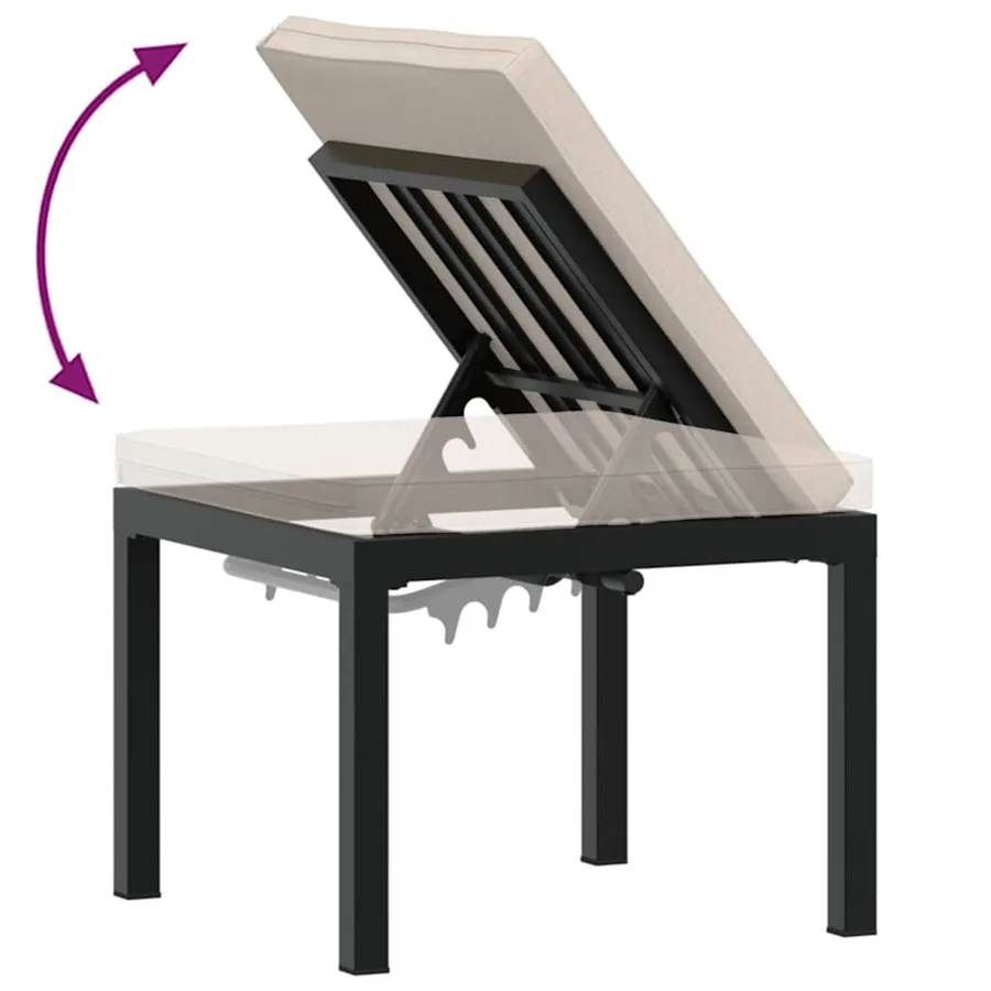 Ensemble de banc de jardin avec coussins 3 pcs noir - 6