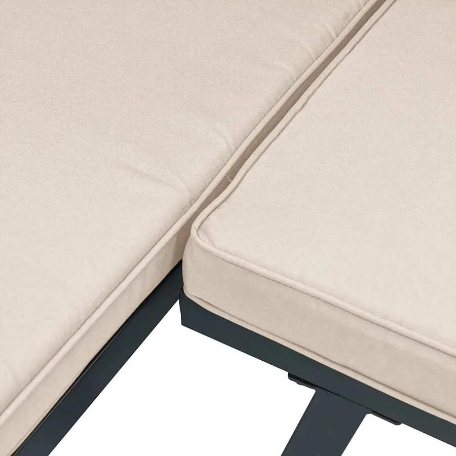 Ensemble de banc de jardin avec coussins 3 pcs noir - 7