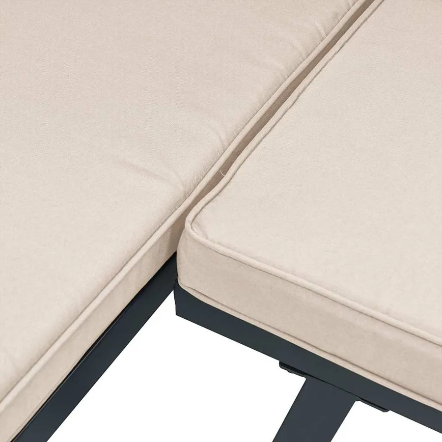 Ensemble de banc de jardin avec coussins 4 pcs noir - 8
