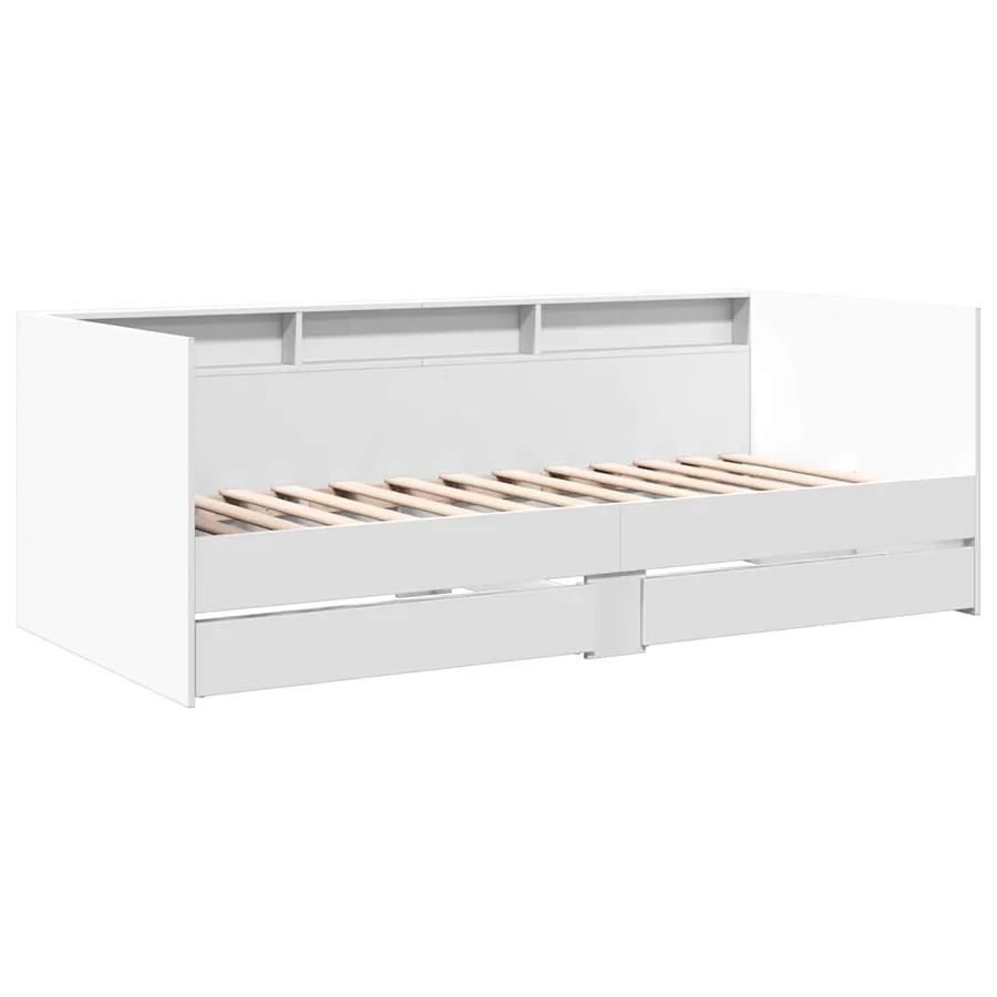 Lit de jour avec tiroirs sans matelas blanc 100x200 cm - 3