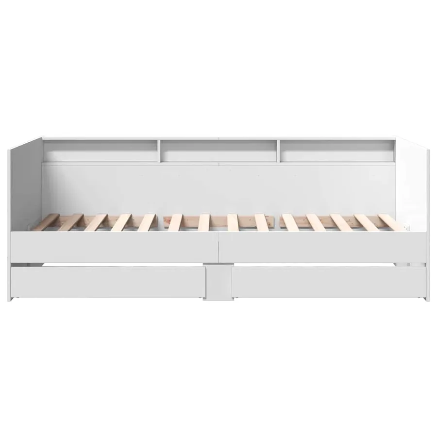 Lit de jour avec tiroirs sans matelas blanc 100x200 cm - 4