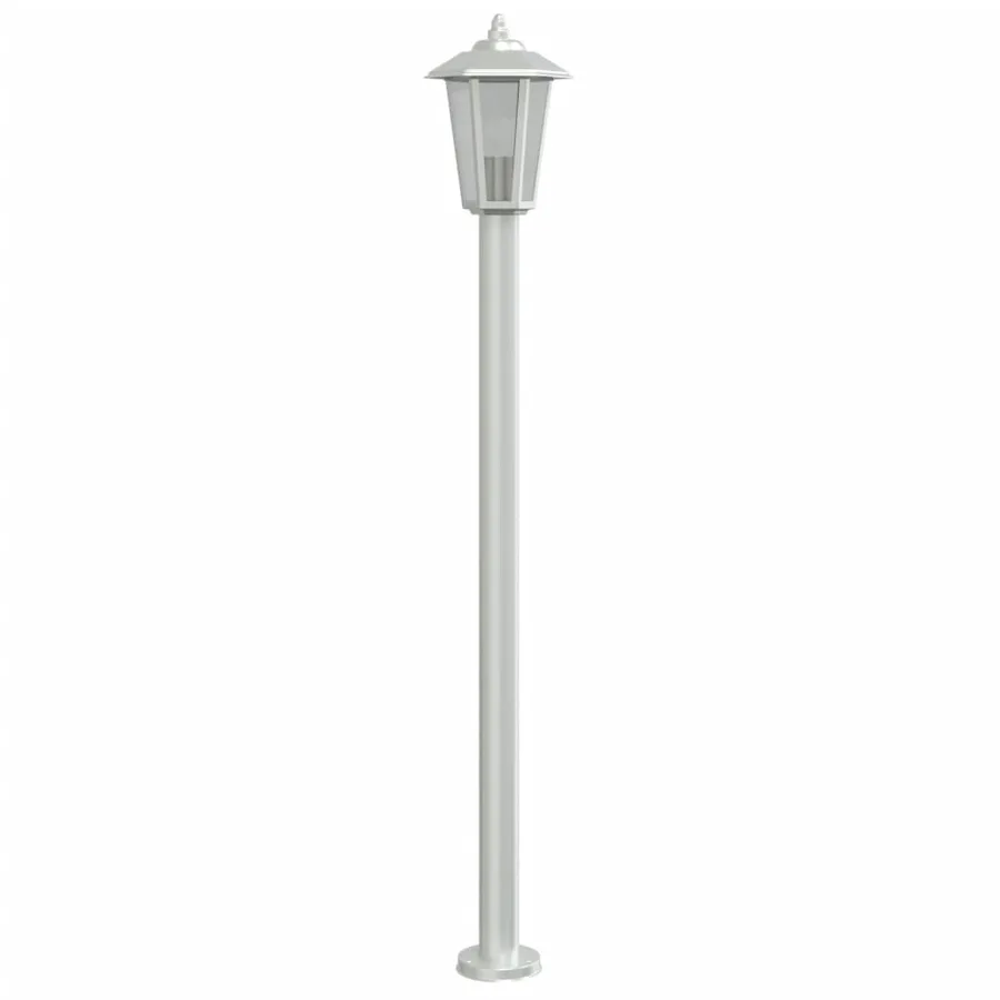Lampadaire d'extérieur argenté 120 cm acier inoxydable - 4