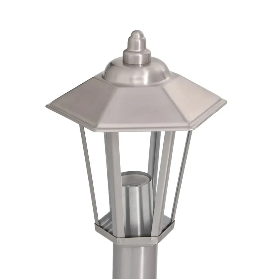 Lampadaire d'extérieur argenté 120 cm acier inoxydable - 6