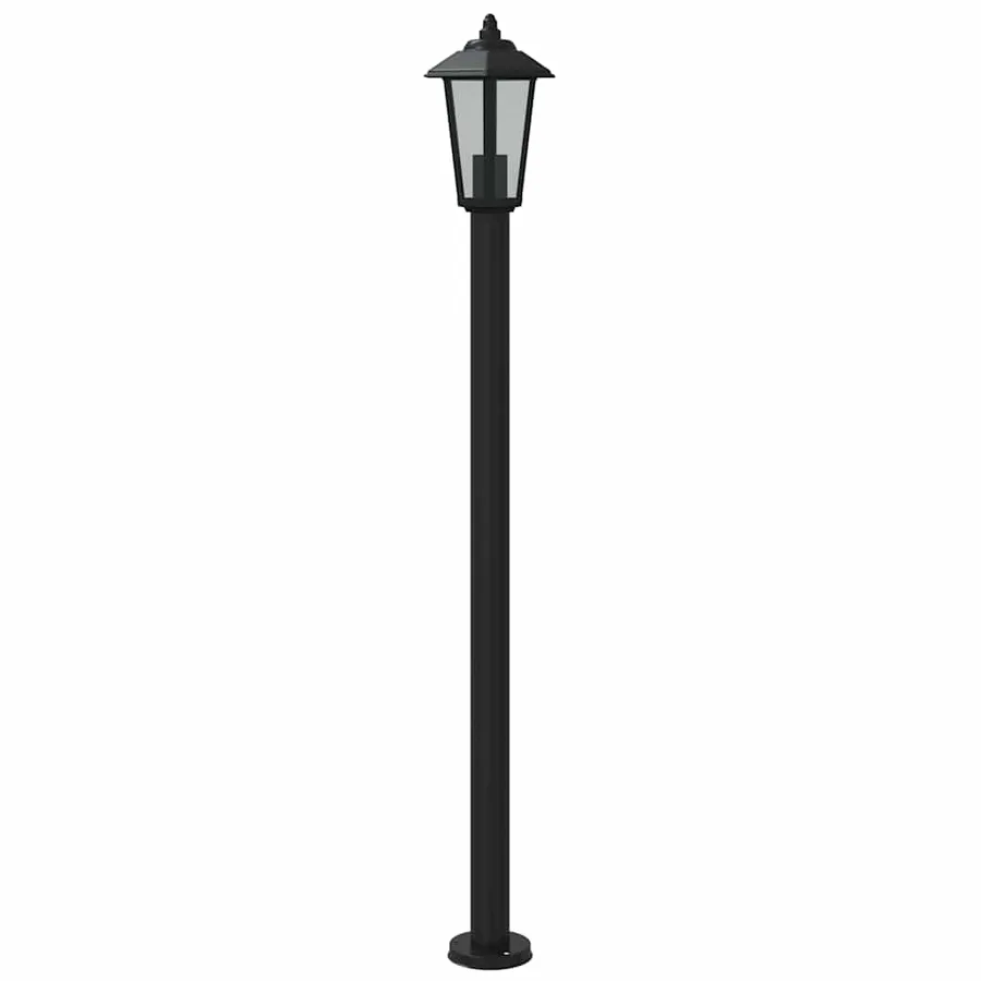 Lampadaires d'extérieur 3 pcs noir 120 cm acier inoxydable - 4