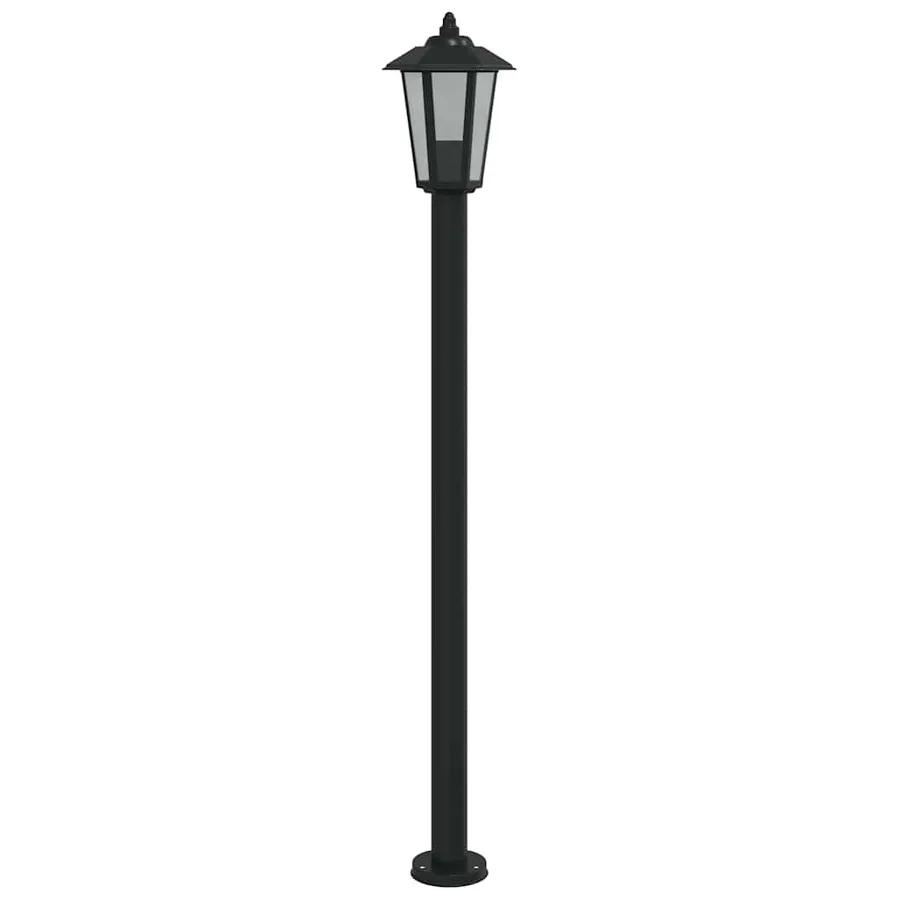 Lampadaires d'extérieur 3 pcs noir 120 cm acier inoxydable - 6