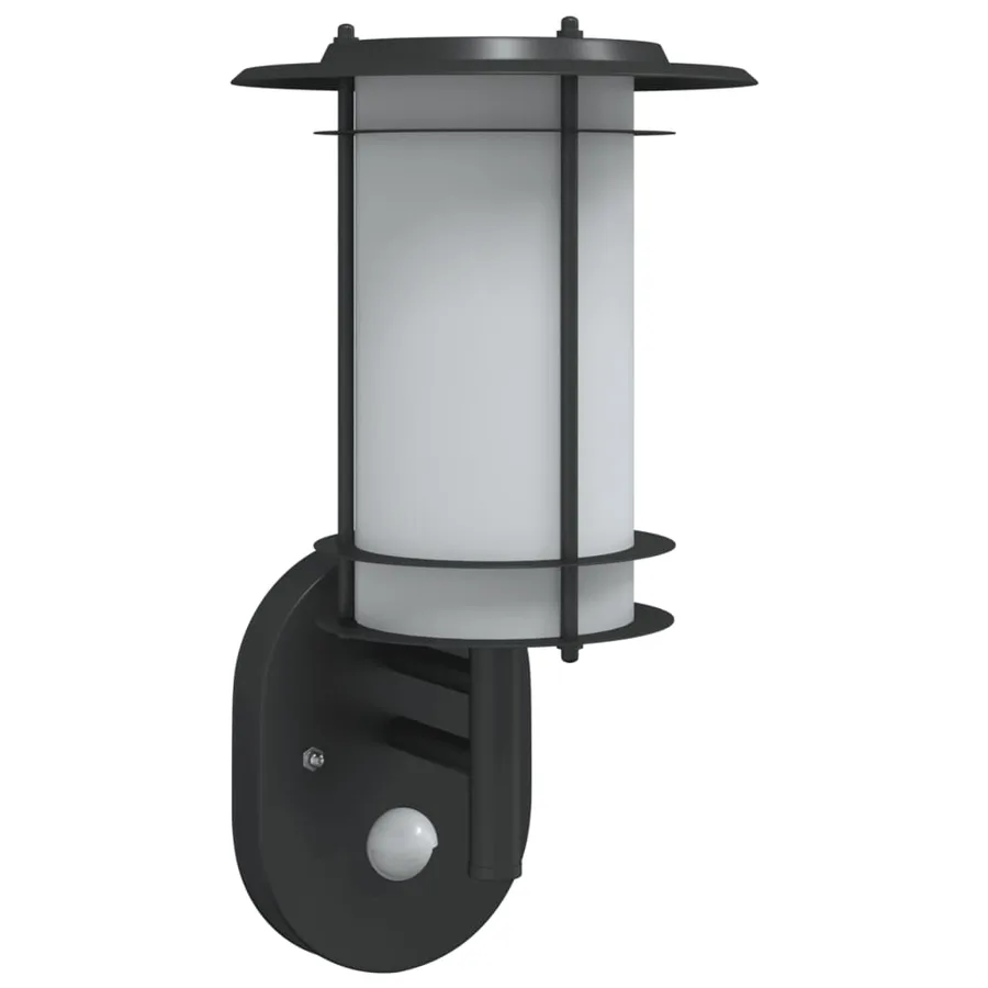 Applique murale d'extérieur avec capteur noir acier inoxydable - 2