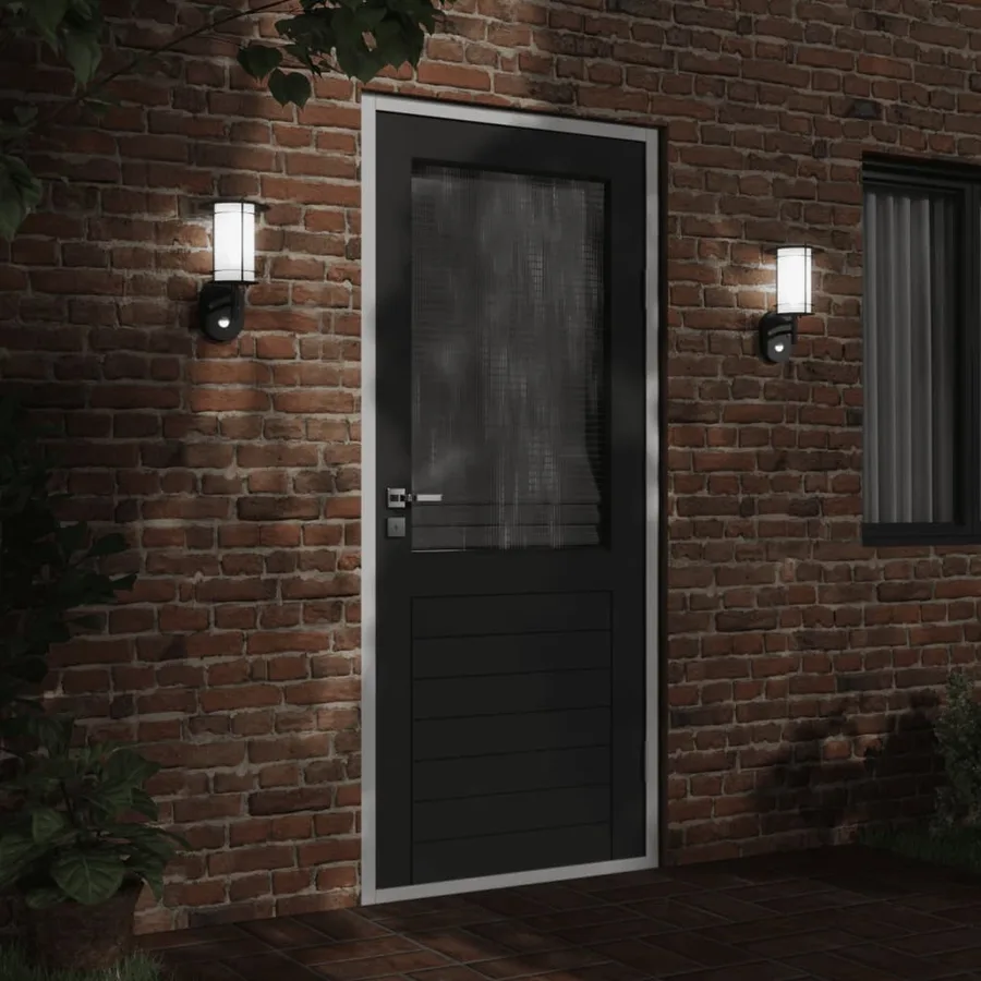 Applique murale d'extérieur avec capteur noir acier inoxydable - 3