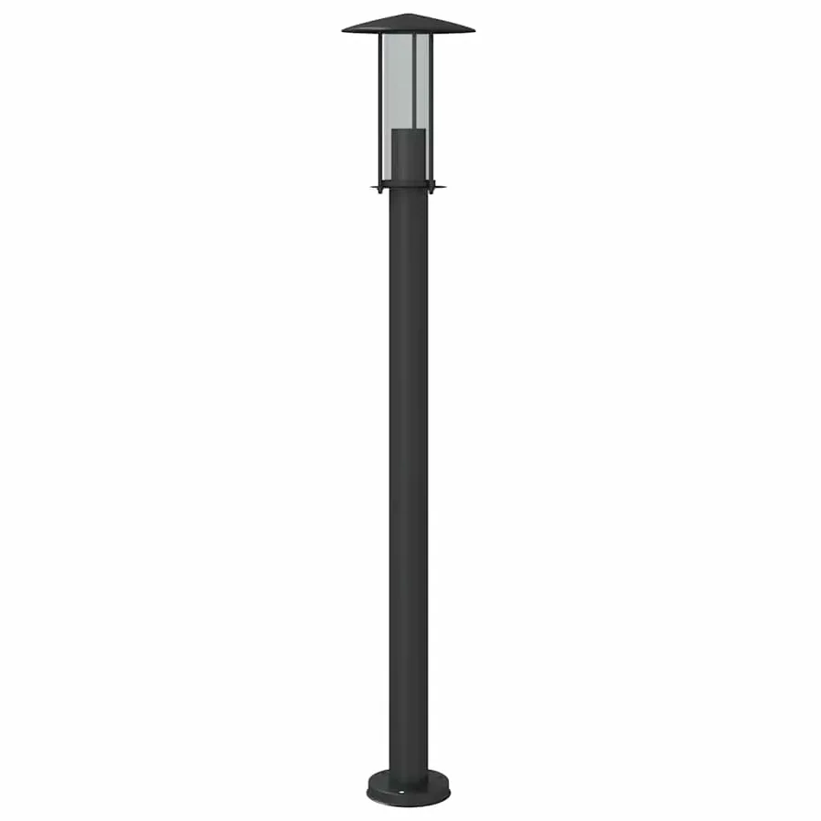 Lampadaire d'extérieur noir 100 cm acier inoxydable - 5