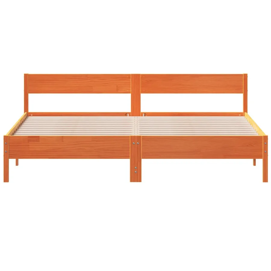 Cadre de lit et tête de lit cire marron 200x200 cm bois de pin - 4