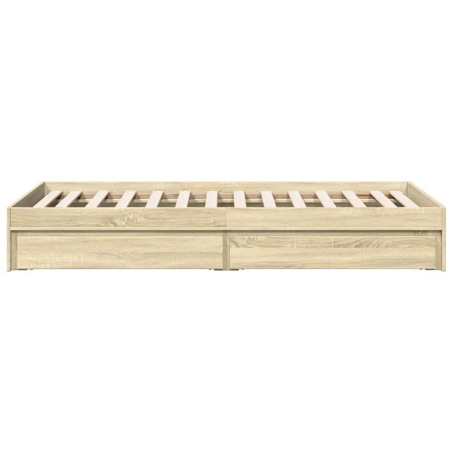 Cadre de lit avec tiroirs sans matelas chêne sonoma 100x200 cm - 5