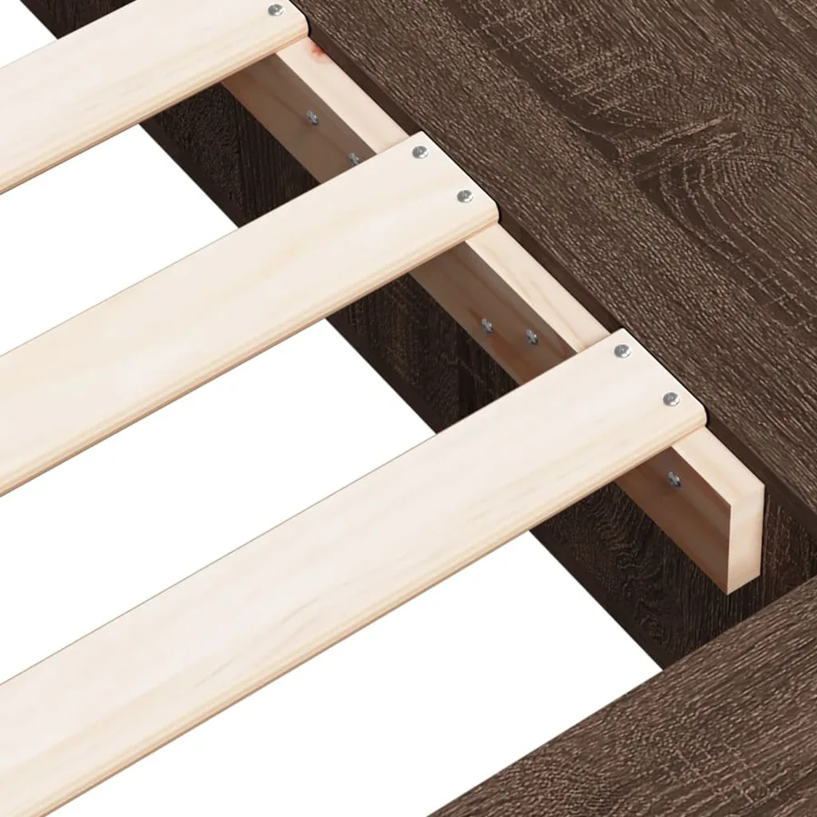 Cadre de lit sans matelas chêne marron 90x200 cm - 8