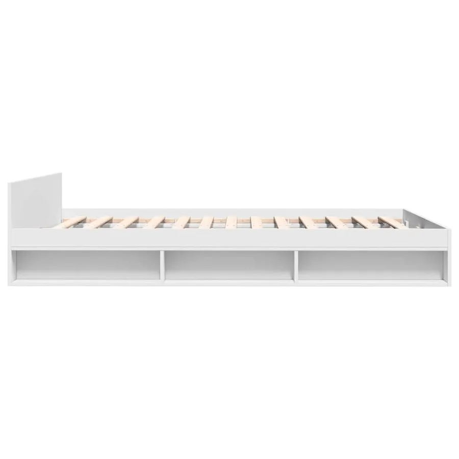 Cadre de lit avec tiroirs sans matelas blanc 120x190 cm - 5