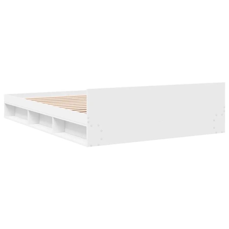 Cadre de lit avec tiroirs sans matelas blanc 120x190 cm - 6