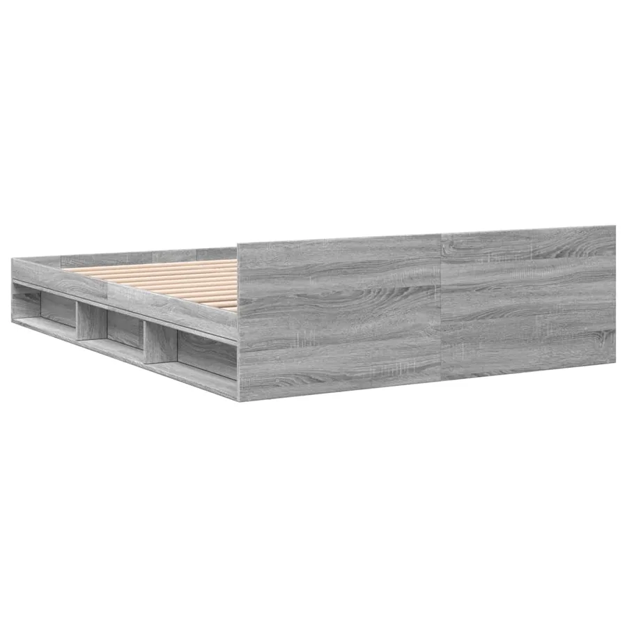 Cadre de lit avec tiroirs sans matelas sonoma gris 120x190 cm - 6