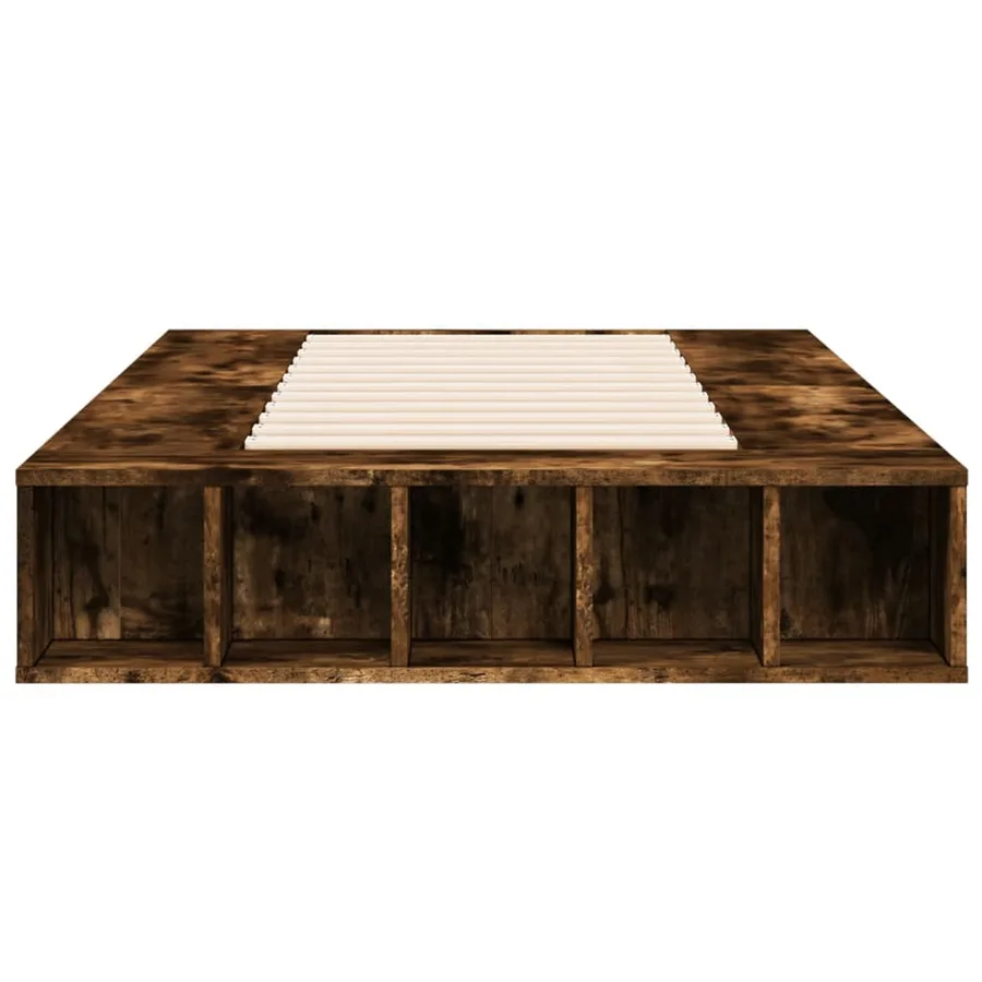 Cadre de lit sans matelas chêne fumé 90x200 cm - 4