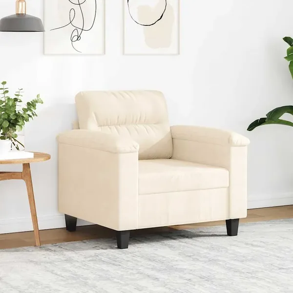 Chaise de canapé beige 60 cm tissu microfibre