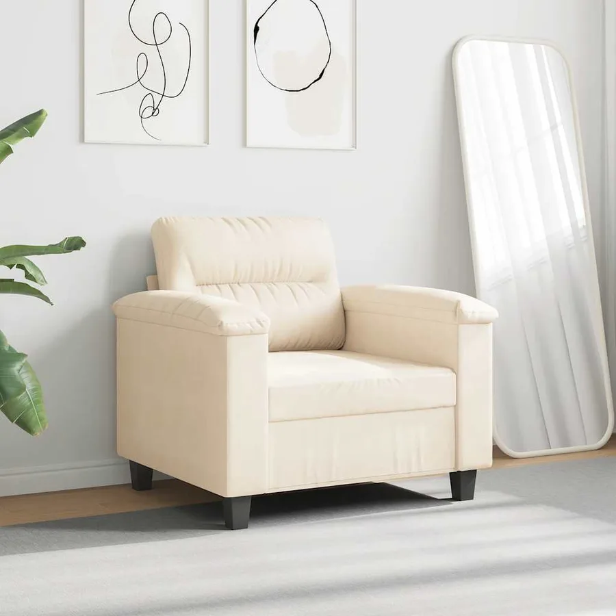 Chaise de canapé beige 60 cm tissu microfibre - 3