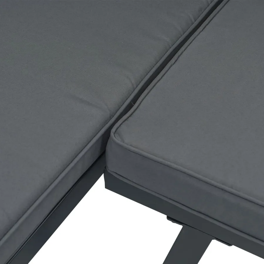 Ensemble de bancs de jardin avec coussins 7 pcs noir - 9