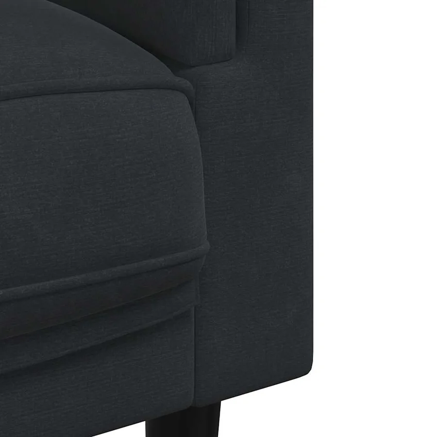 Ensemble de canapés 2 pcs avec coussins noir velours - 6