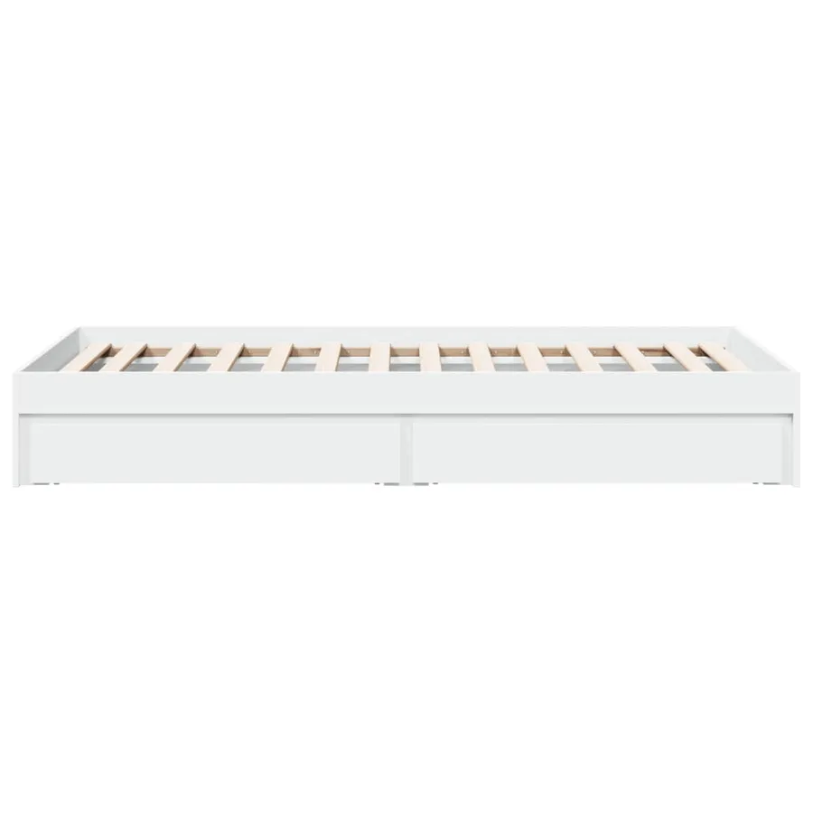 Cadre de lit avec tiroirs sans matelas blanc 90x200 cm - 5