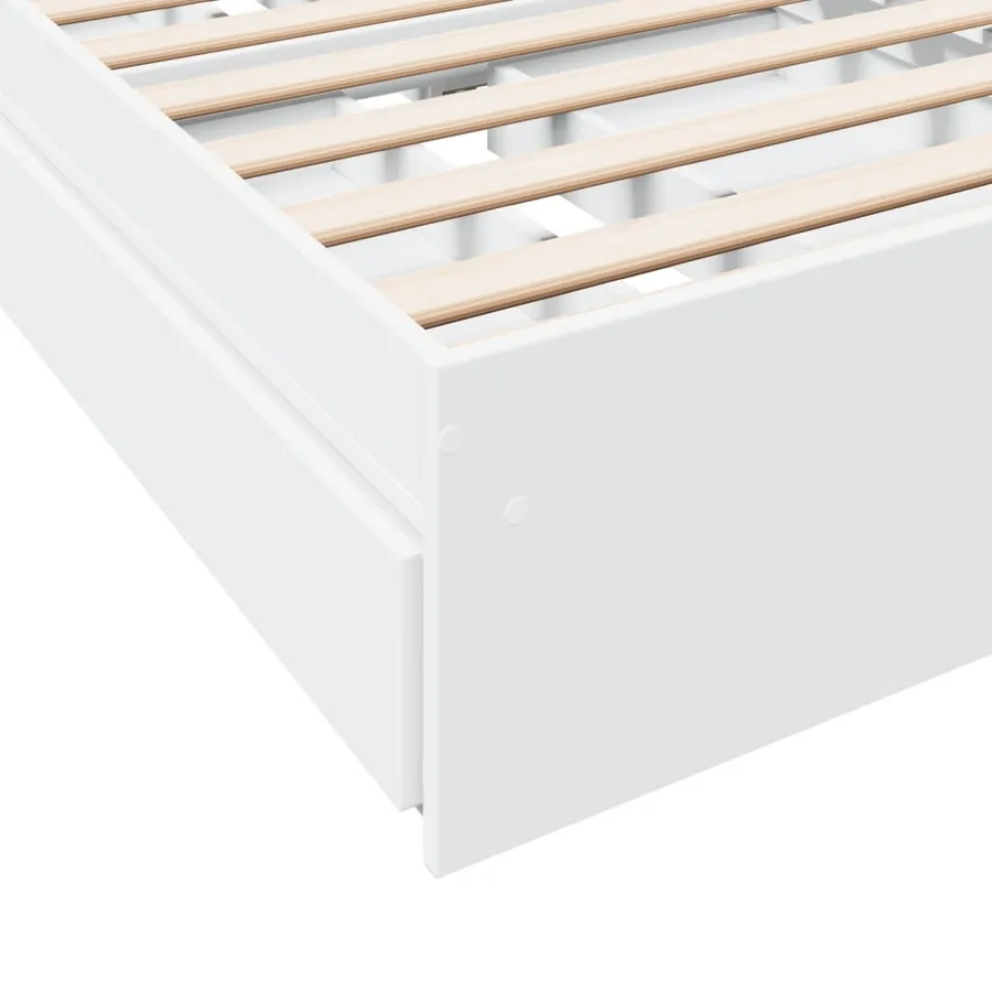 Cadre de lit avec tiroirs sans matelas blanc 90x200 cm - 8