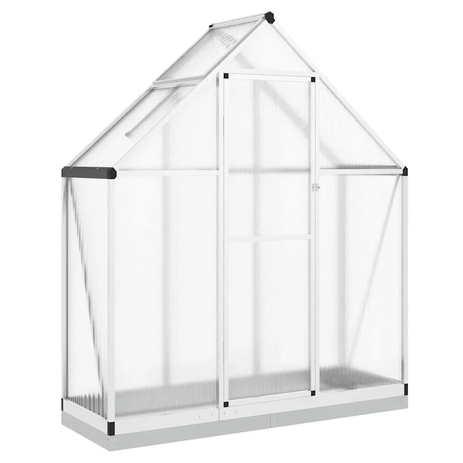 Serre avec cadre de base argenté 169x58x202 cm aluminium - 2