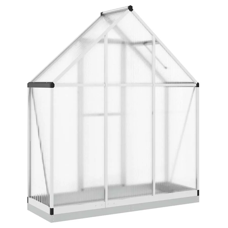 Serre avec cadre de base argenté 169x58x202 cm aluminium - 5