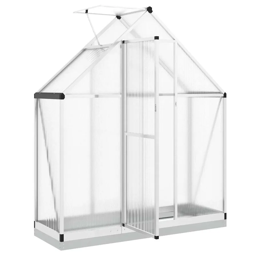 Serre avec cadre de base argenté 169x58x202 cm aluminium - 6