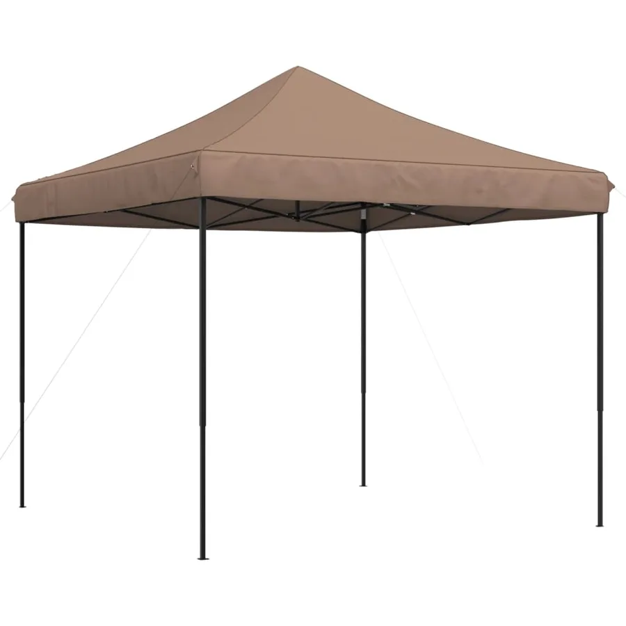 Tente de réception pliable escamotable marron 292x292x315 cm - 5