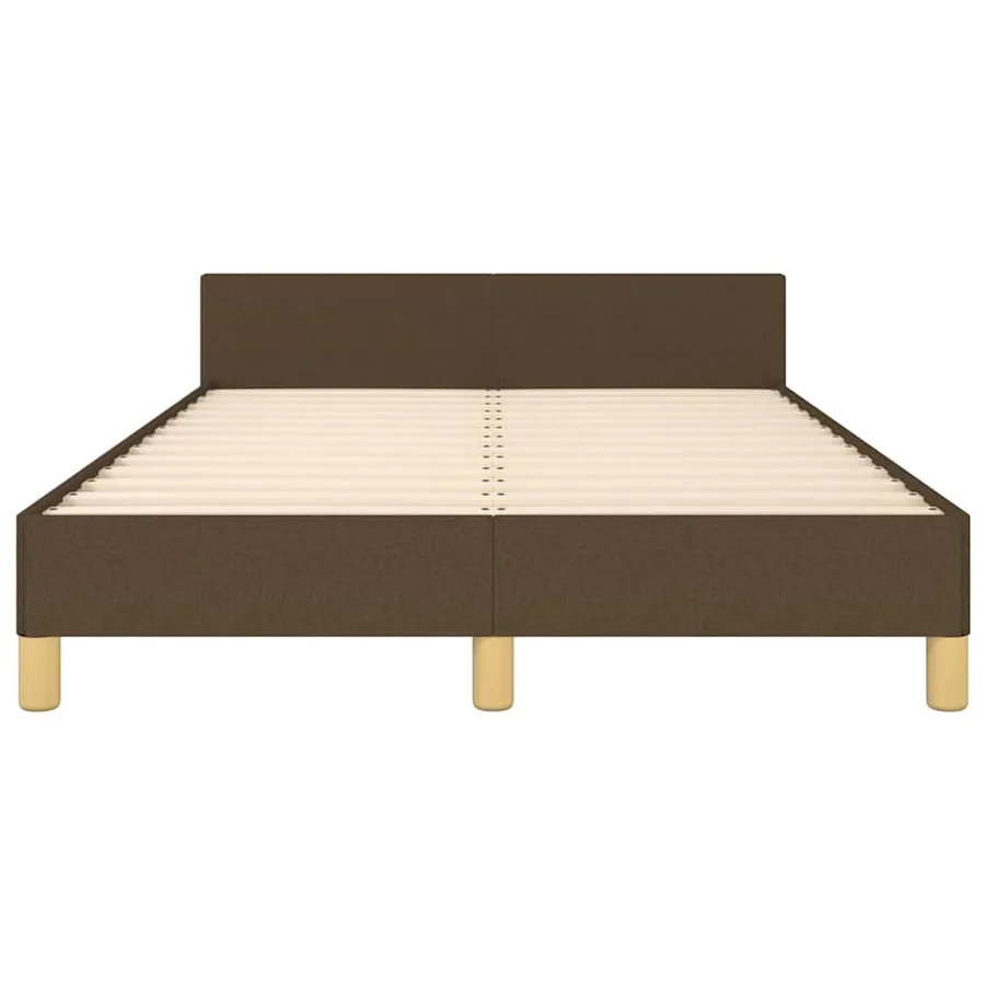 Cadre de lit sans matelas marron foncé 120x190 cm tissu - 6