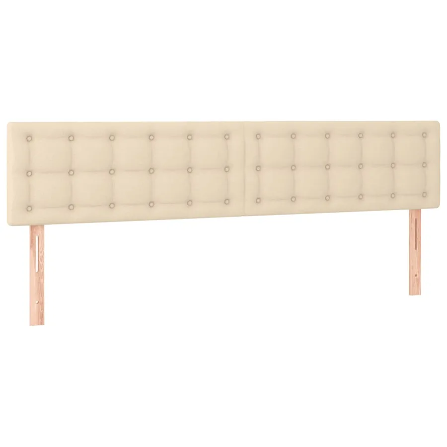 Cadre de lit sans matelas crème 120x190 cm tissu - 8