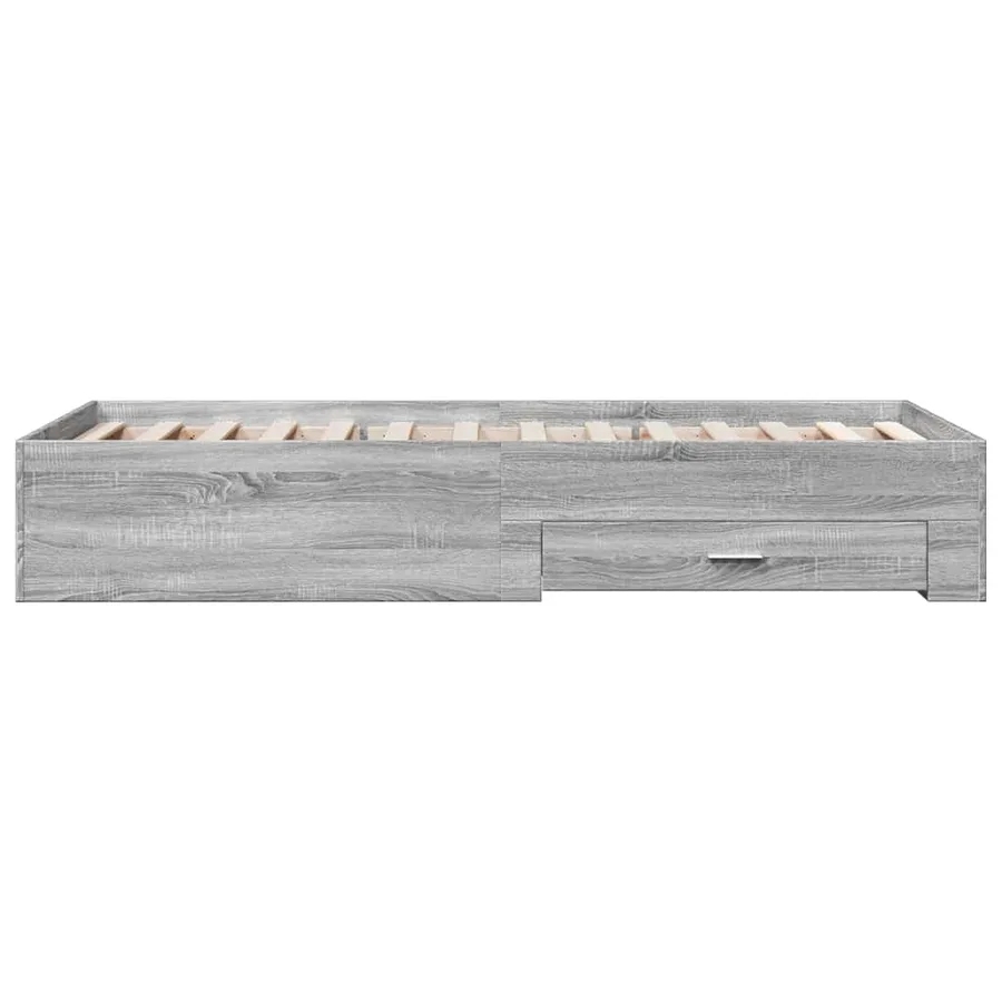 Cadre de lit avec tiroirs sans matelas sonoma gris 75x190 cm - 5