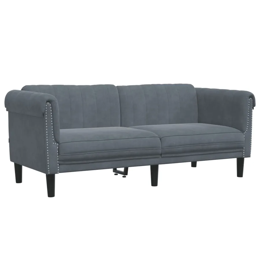 Ensemble de canapés 2 pcs gris foncé velours - 4