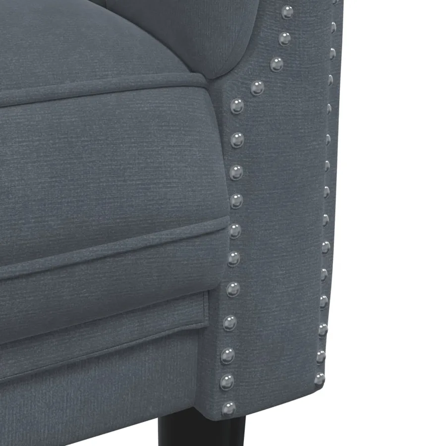 Ensemble de canapés 2 pcs gris foncé velours - 6