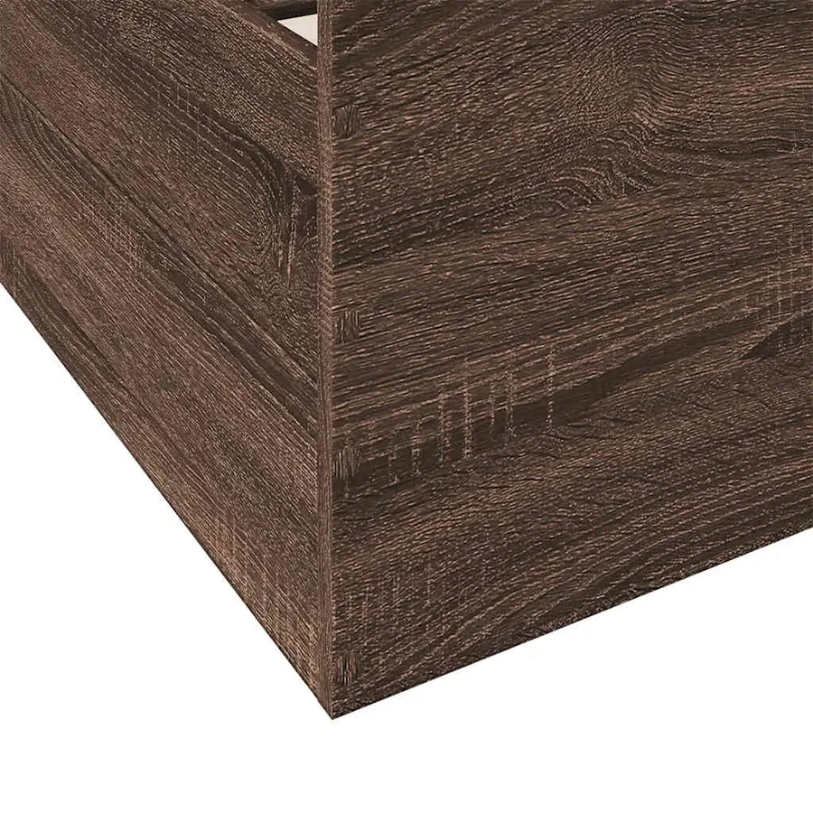 Cadre de lit avec tiroirs sans matelas chêne marron 100x200 cm - 8