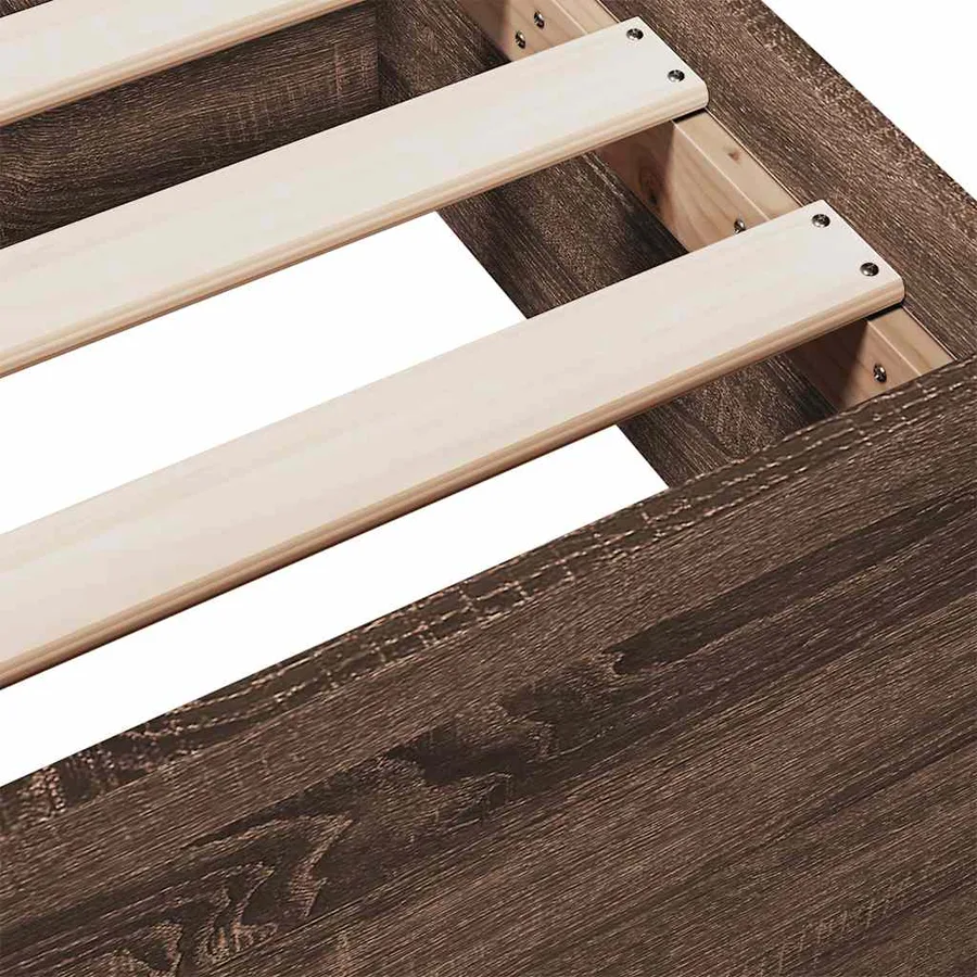 Cadre de lit avec tiroirs sans matelas chêne marron 100x200 cm - 9