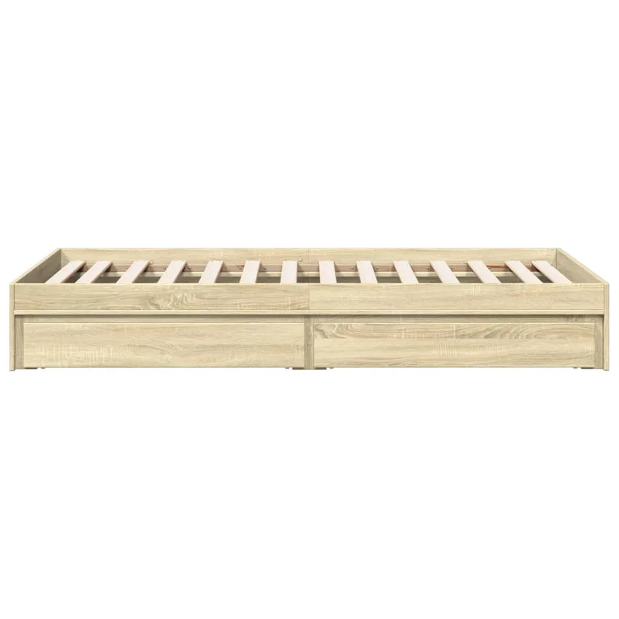 Cadre de lit avec tiroirs sans matelas chêne sonoma 90x190 cm - 5