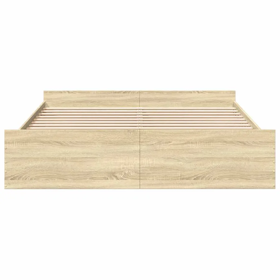Cadre de lit avec tiroirs sans matelas chêne sonoma 200x200 cm - 4