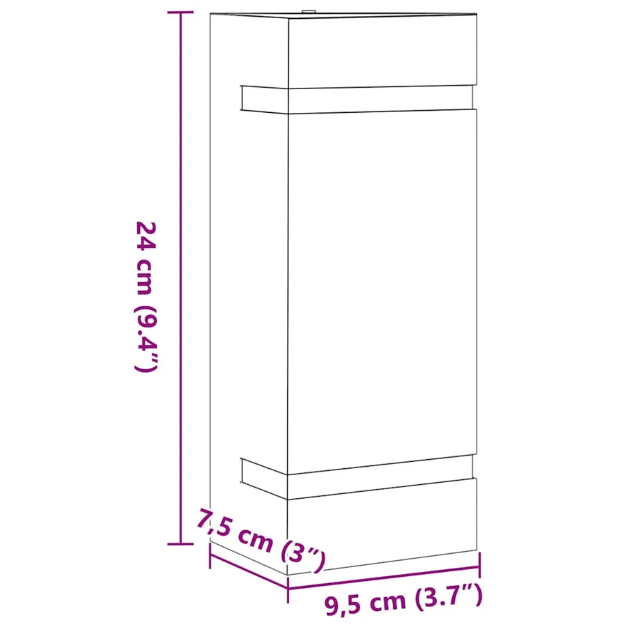 Applique murale d'extérieur noir acier inoxydable - 7