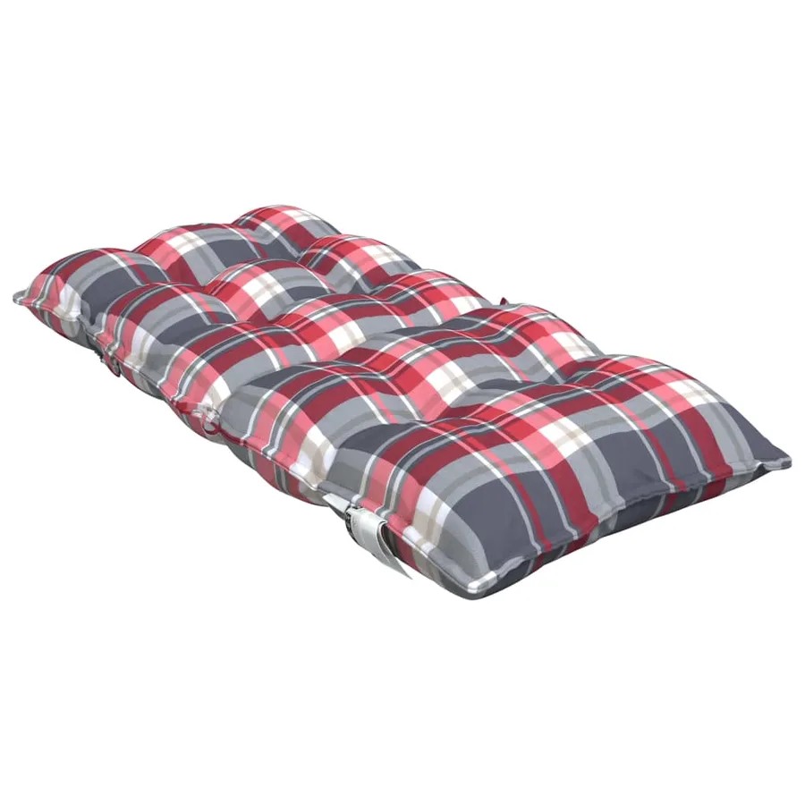 Coussins de chaise à dossier bas lot de 6 motif carreaux rouge - 6