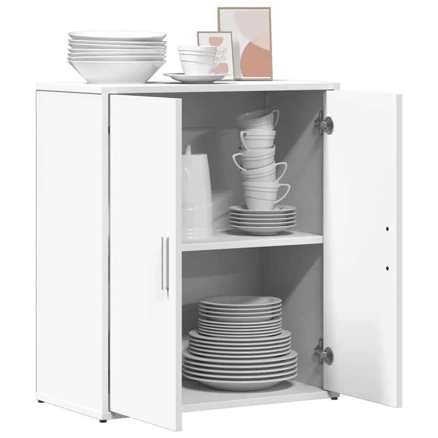 Buffet blanc 60x31x70 cm bois d'ingénierie - 4