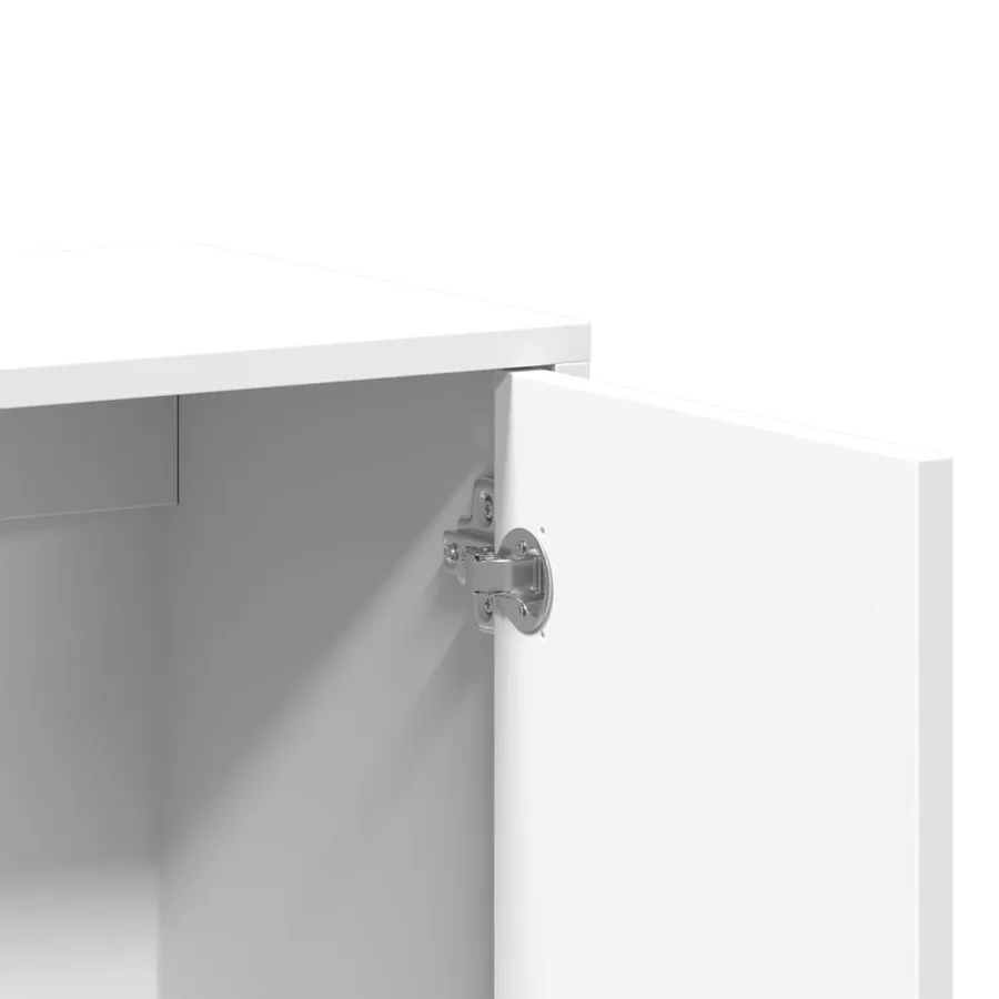 Buffet blanc 60x31x70 cm bois d'ingénierie - 8
