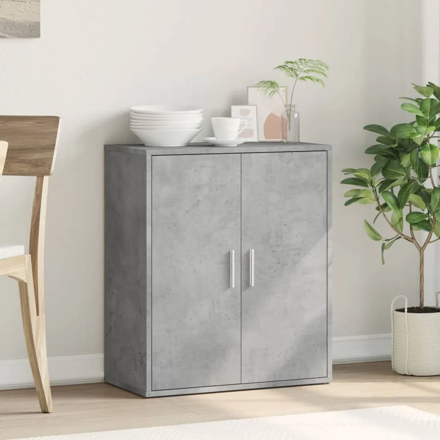 Buffet gris béton 60x31x70 cm bois d'ingénierie - 3