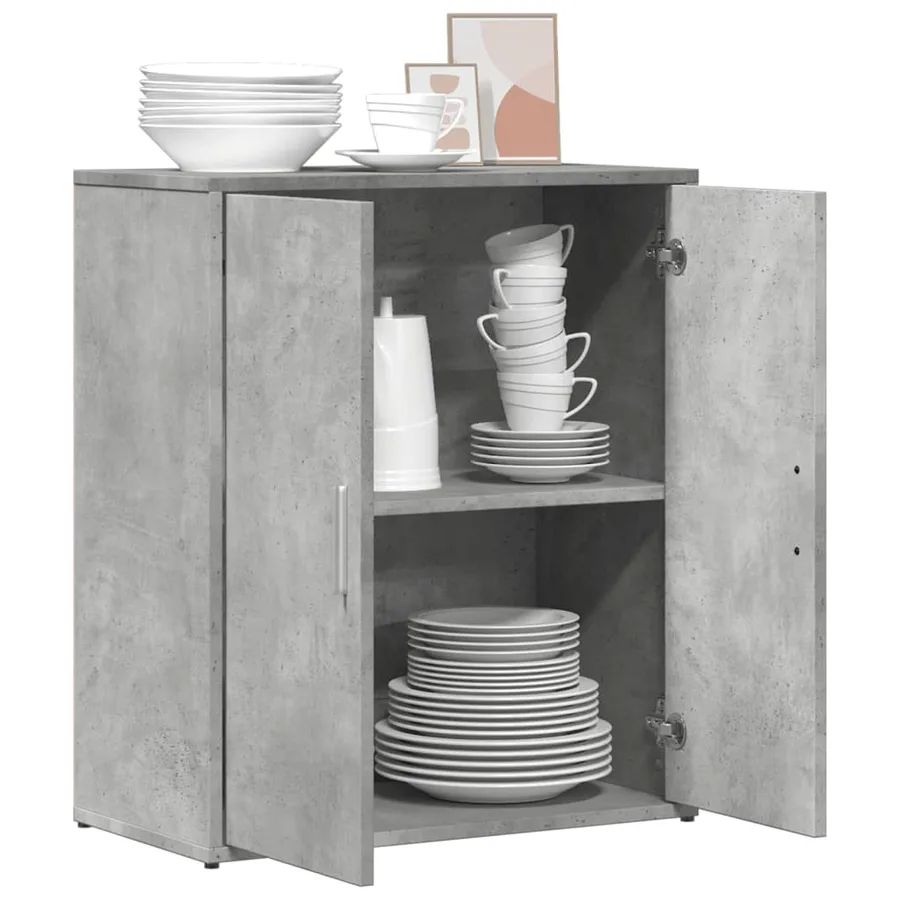 Buffet gris béton 60x31x70 cm bois d'ingénierie - 4