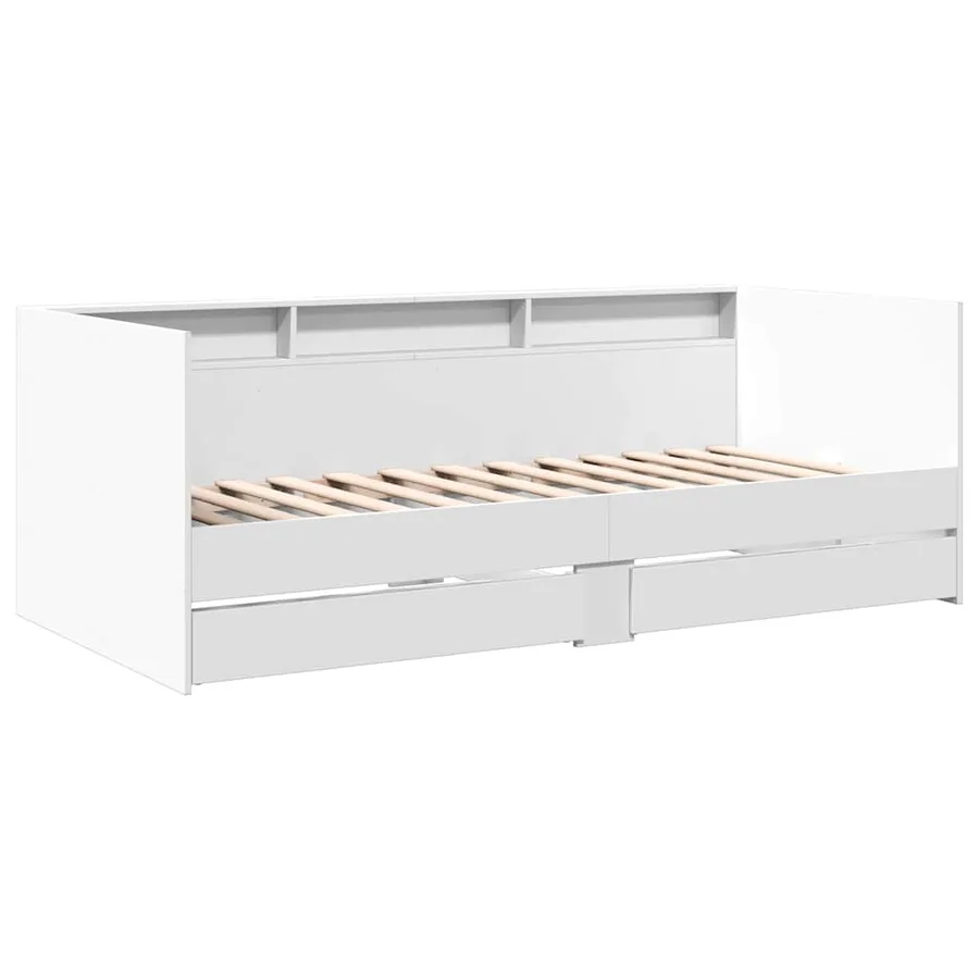 Lit de jour avec tiroirs sans matelas blanc 90x190 cm - 3