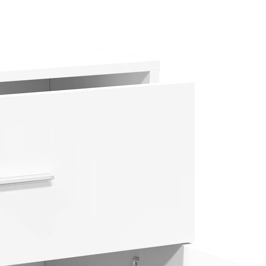 Buffets 2 pcs blanc 60x31x70 cm bois d'ingénierie - 8