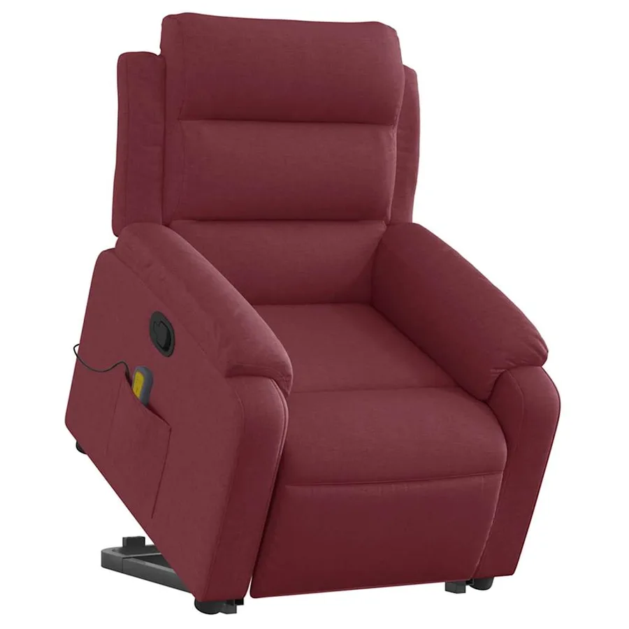 Fauteuil inclinable de massage Rouge bordeaux Tissu - 3