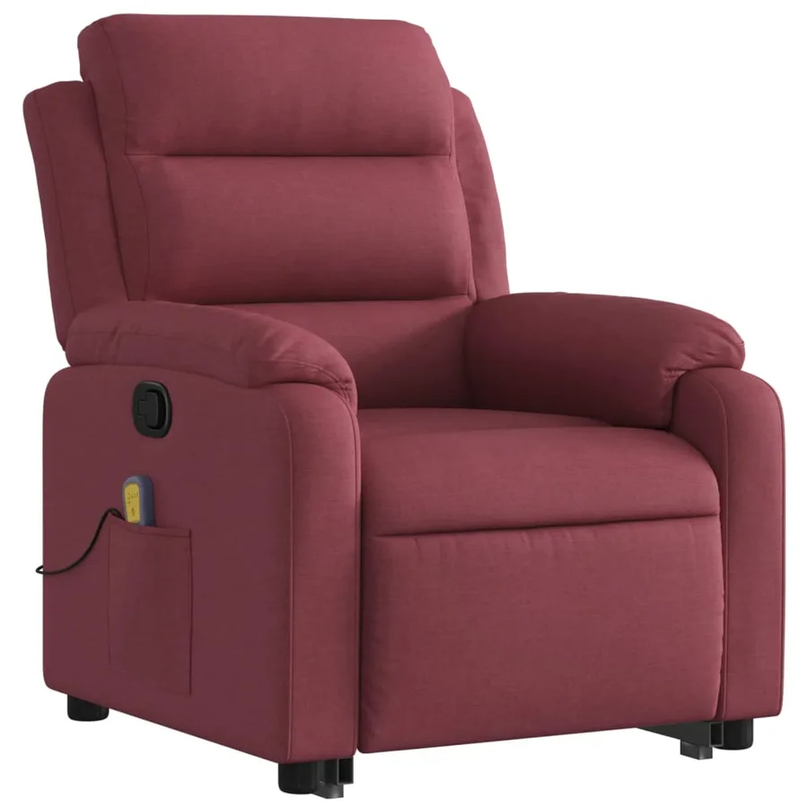 Fauteuil inclinable de massage Rouge bordeaux Tissu - 4