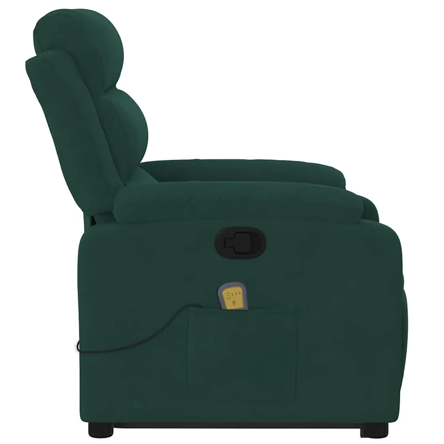 Fauteuil de massage inclinable Vert foncé Velours - 10