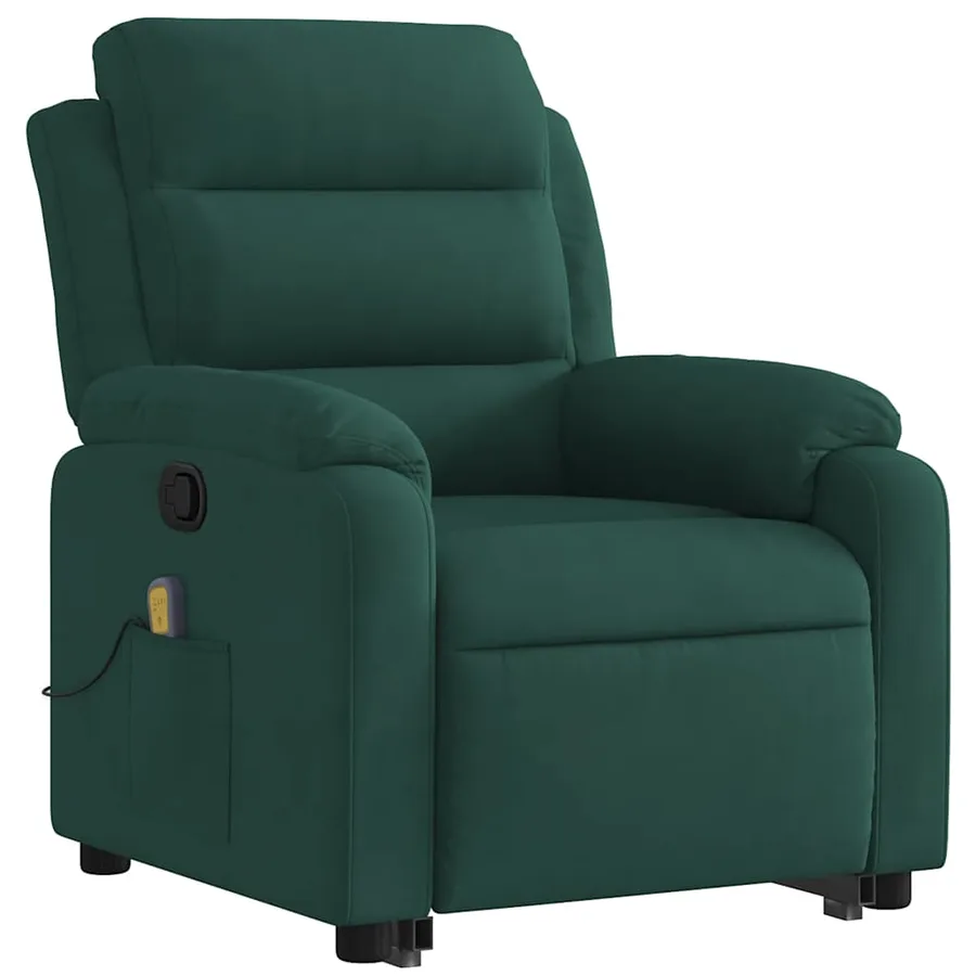 Fauteuil de massage inclinable Vert foncé Velours - 4
